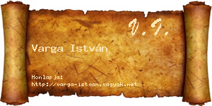 Varga István névjegykártya